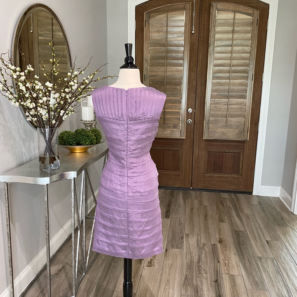 Raspberry Sparkle PleatedAdrianna Papell Party - Picture 2 of 10